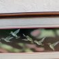 Sharon Wald Original Scratchboard ART Print Signed Hummingbird Vintage