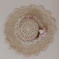 2 Vintage BURWOOD Wall Pocket HAT Bonnet FLOWERS Plaque USA Crochet 1985