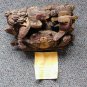 Antique Chinese Asian Japanese Wood carving Sculpture Crab Fish Plum Blossom Hat