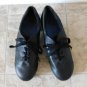 Capezio Tele Tone Black Tap Dance Shoes Lace Up Leather 7 M