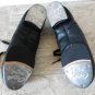 Capezio Tele Tone Black Tap Dance Shoes Lace Up Leather 7 M