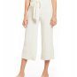 Karl Lagerfeld Women's White Wide Leg Cropped Lace Hem Culotte Pants 10 M New