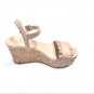 Kate Spade Tomas Nude Blush Beige Leather Wedge Sandals 9.5 NEW