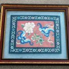 Antique Asian Chinese Embroidery Picture Gold Gilded Frame Wall Decor