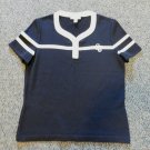 ST JOHN Sport Black White Santana Knit Top Sweater Short Sleeve S
