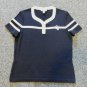 ST JOHN Sport Black White Santana Knit Top Sweater Short Sleeve S