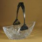 Vintage Russian Soviet Lead Crystal Silver Plated Handle Candy Vase USSR