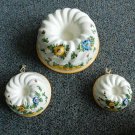 3 Italian Majolica Ceramic Pottery Mold Floral Italy Hand Painted Neiman Marcus