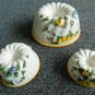 3 Italian Majolica Ceramic Pottery Mold Floral Italy Hand Painted Neiman Marcus