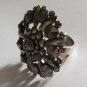 Sterling Silver Antique Cut Steel Button Ring sz 7