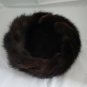 Vintage 50s Brown Mink Velvet Pillbox Hat Coralie