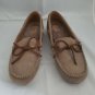 UGG Beige Shimmering Moccasins Slippers Bow Extra Insole sz 5 36 New