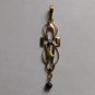 Vintage 14K Rose Green Gold Diamond Black Pearl Cross Pendant Handmade