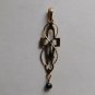 Vintage 14K Rose Green Gold Diamond Black Pearl Cross Pendant Handmade