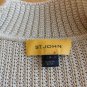 ST.JOHN Beige Wool Silk Metallic Cardigan Sweater S P