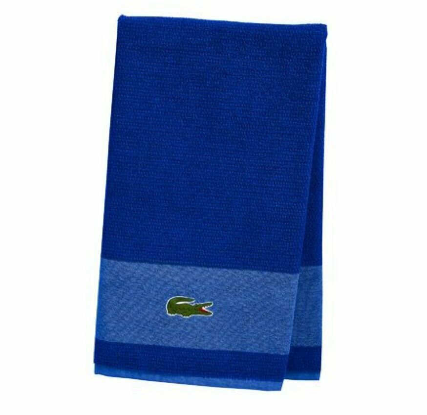 LACOSTE Crocodile Logo Bath Beach Towel Blue New