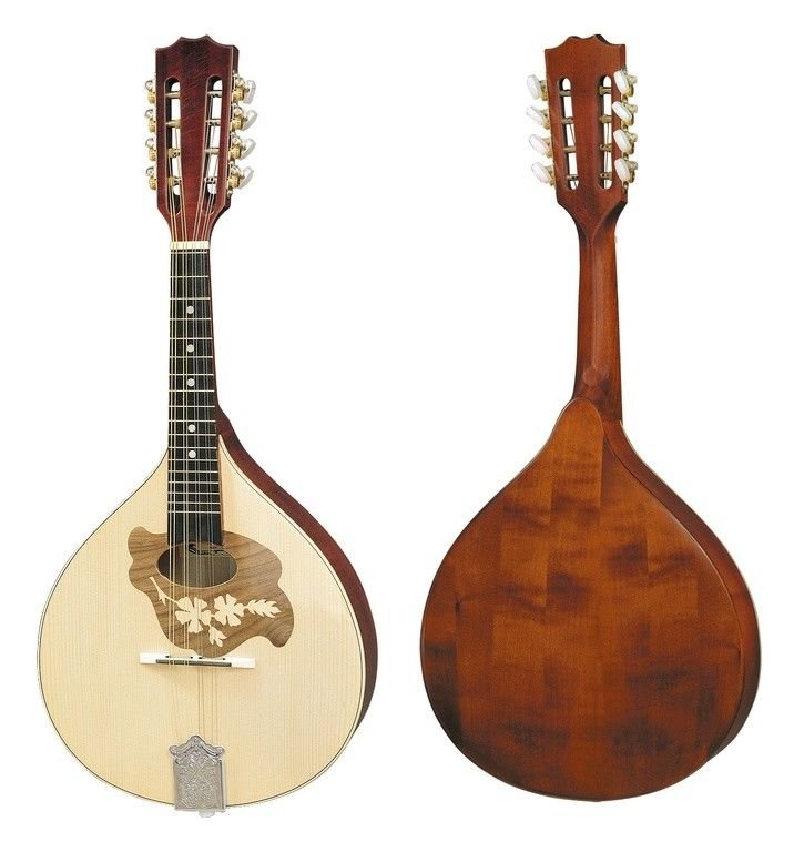 Portuguese Mandolin round. Solid spruce, a set of laminate Hora