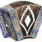New brand russian button accordion "Zakaznaya" 25x25-III, blue, C sharp major.
