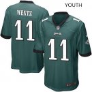 Youth kids Philadelphia Eagles #11 Carson Wentz jersey green