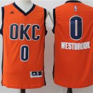 Oklahoma City Thunder 0# Russell Westbrook Orange 2017 Basketball Jersey