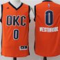Oklahoma City Thunder 0# Russell Westbrook Orange 2017 Basketball Jersey