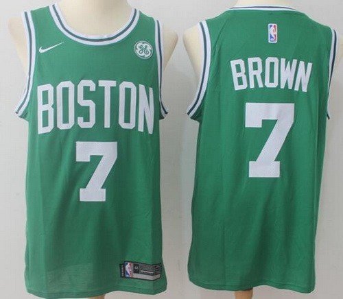 Men's Boston Celtics #7 Jaylen Brown Green Icon Sponsor Swingman Jersey