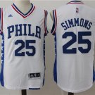 Men's Ben Simmons Jersey #25 Philadelphia 76ers Stitched Jerse White