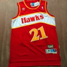 Mens Atlanta Hawks #21 Dominique Wilkins Red Basketball Jersey