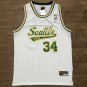 Men's Supersonics #34 Ray Allen retro white jersey