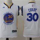 Youth Golden State Warriors 30# Stephen Curry White Basketball stitched jersey
