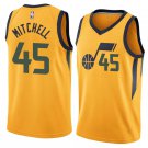 Mens, New Utah Jazz #45 Donovan Mitchell swingman basketball jersey yellow