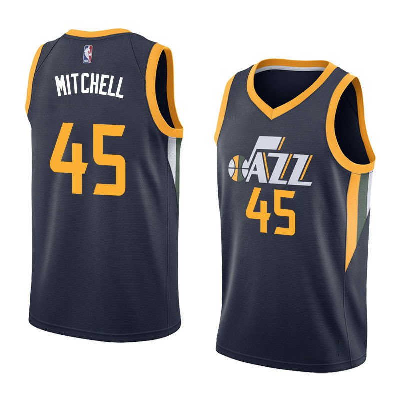 Mens,New Utah Jazz #45 Donovan mitchell swingman basketball jersey blue