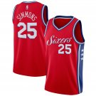 Mens, New Philadelphia 76ers #25 Ben-Simmons basketball swingman jersey red