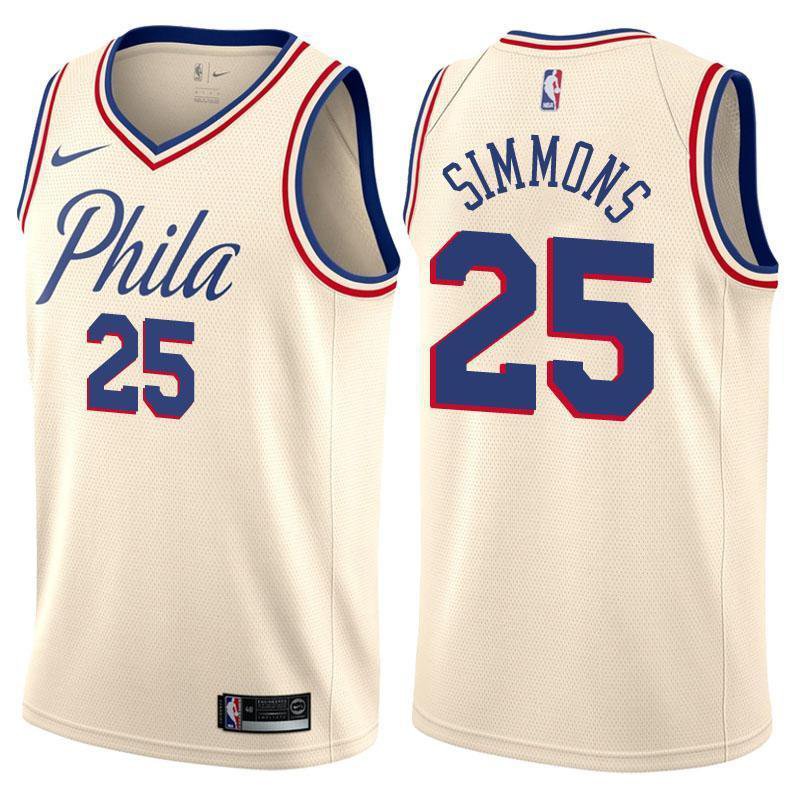 Mens 25 Ben Simmons Jersey Cream City Edition Philadelphia 76ers Fanatics