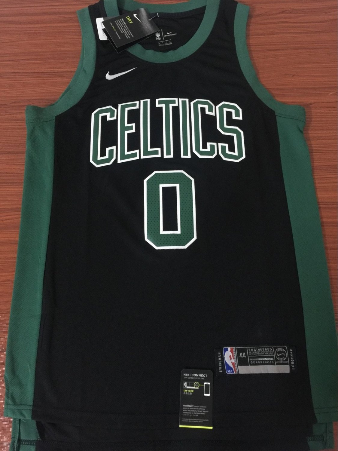Mens  Boston Celtics 0 Jayson Tatum Jersey Black Fanatics Swingman