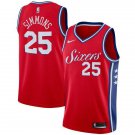 Mens  25 Ben Simmons Jersey Red Philadelphia 76ers Swingman Fanatics