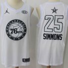 Mens  2018 All Star 25 Ben Simmons Jersey White Philadelphia 76ers