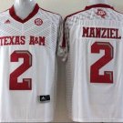 Men's Texas A&M Aggies Johnny Manziel #2 College White Football Jersey