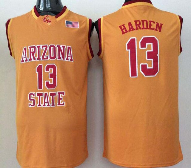 MENS  College Arizona State Sun Devils #13 Jerseys Basketball Men James Harden YELLOW