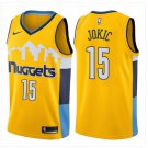 Men's Nuggets #15 Nikola Jokic jersey yellow