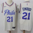 Men's Philadelphia 76ers #21 Joel Embiid White basketball STITCHED jersey