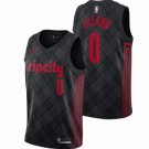 Men's damian lillard Blazers jersey black stripe
