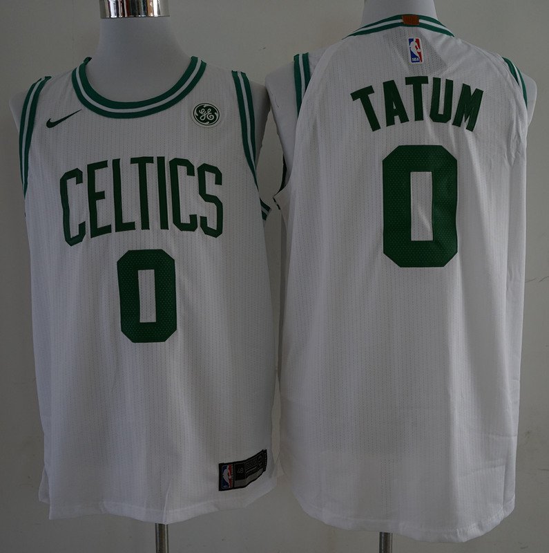 Men's Celtics 0 Jason Tatum jersey white