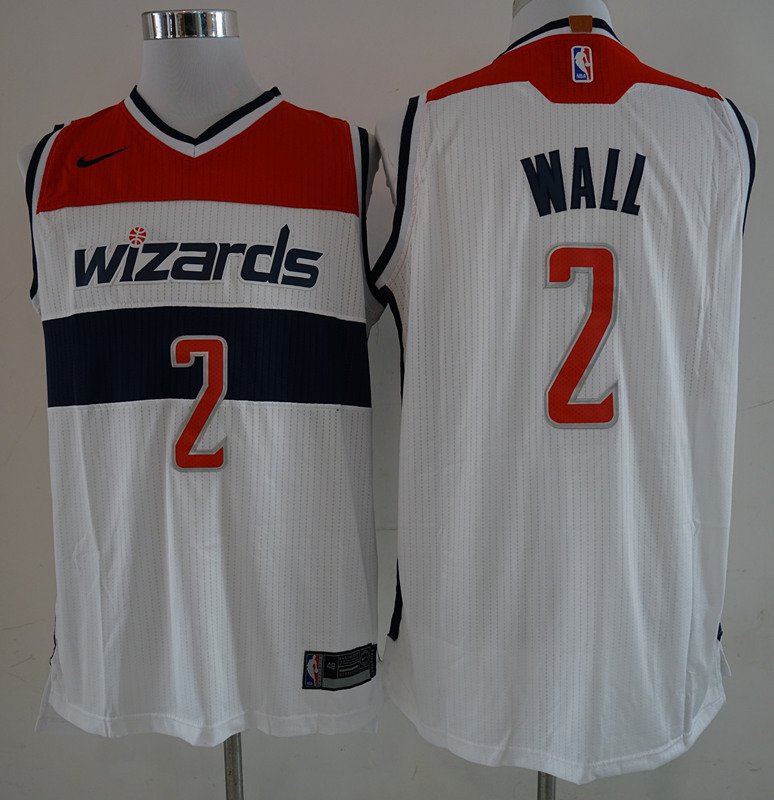 Men's Wizard #2 John Wall jersey whtie