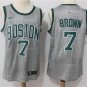 Men's Jaylen Brown celtics jersey grey city edition