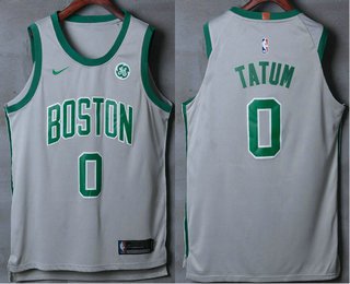 MenS  Boston Celtics #0 Jayson Tatum Grey 2017-2018 Nike Authentic General Electri