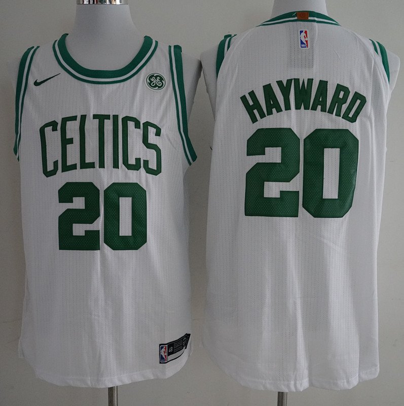 MenS Boston Celtics #20 Gordon Hayward White 2017-2018 Nike Swingman Stitched NBA