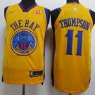 MENS   Golden State Warriors Thompson 11 The Bay embroidery yellow basketball jersey
