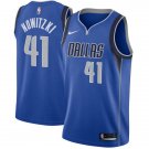 Mens  Dallas mavericks Dirk Nowitzki 41 embroidered replica blue basketball jersey