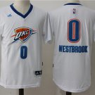 Mens   Oklahoma City Thunder 0 Russell Westbrook White Basketball Jersey